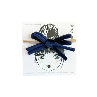 Knot Corded Mini Bow Band in Navy