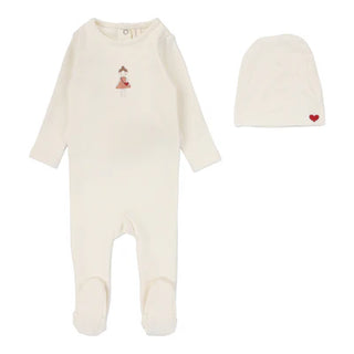 Lilette Doll Footie Set In Cream