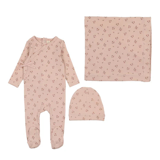 Lilette Dainty Floral Layette Set in Shell Pink/Floral