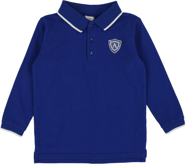 Lil Legs Logo Polo Long Sleeve In Royal Blue