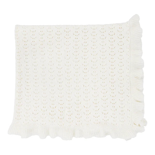 Lil Legs Cream Knit Girls Blanket