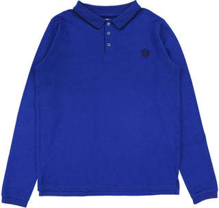 Lil Legs Collar Trim Polo in Cobalt Blue