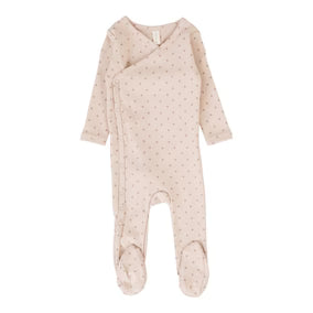 Lilette Diamond Dot Footie in Dusty Pink