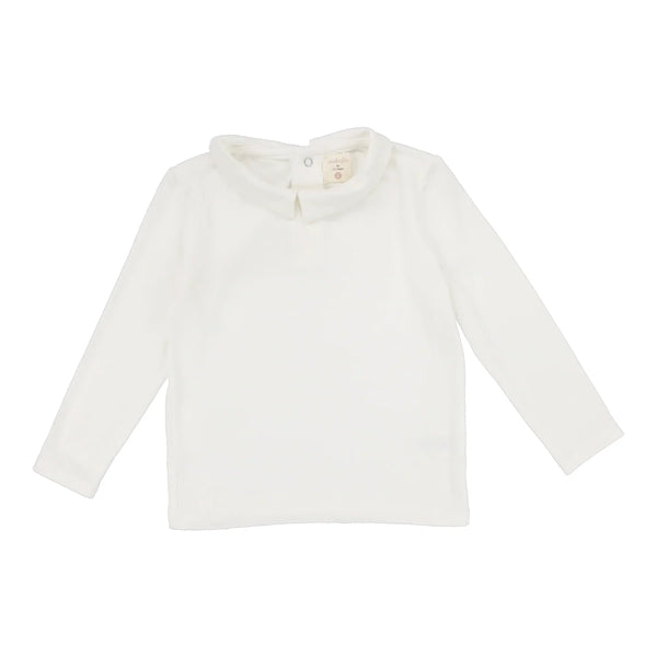 Lil Legs Collar Tee in Off White