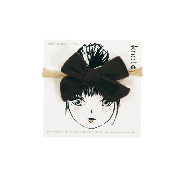 Knot Woolly Mini Bow Band in Black