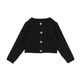 Analogie Black Cable Knit Cardigan