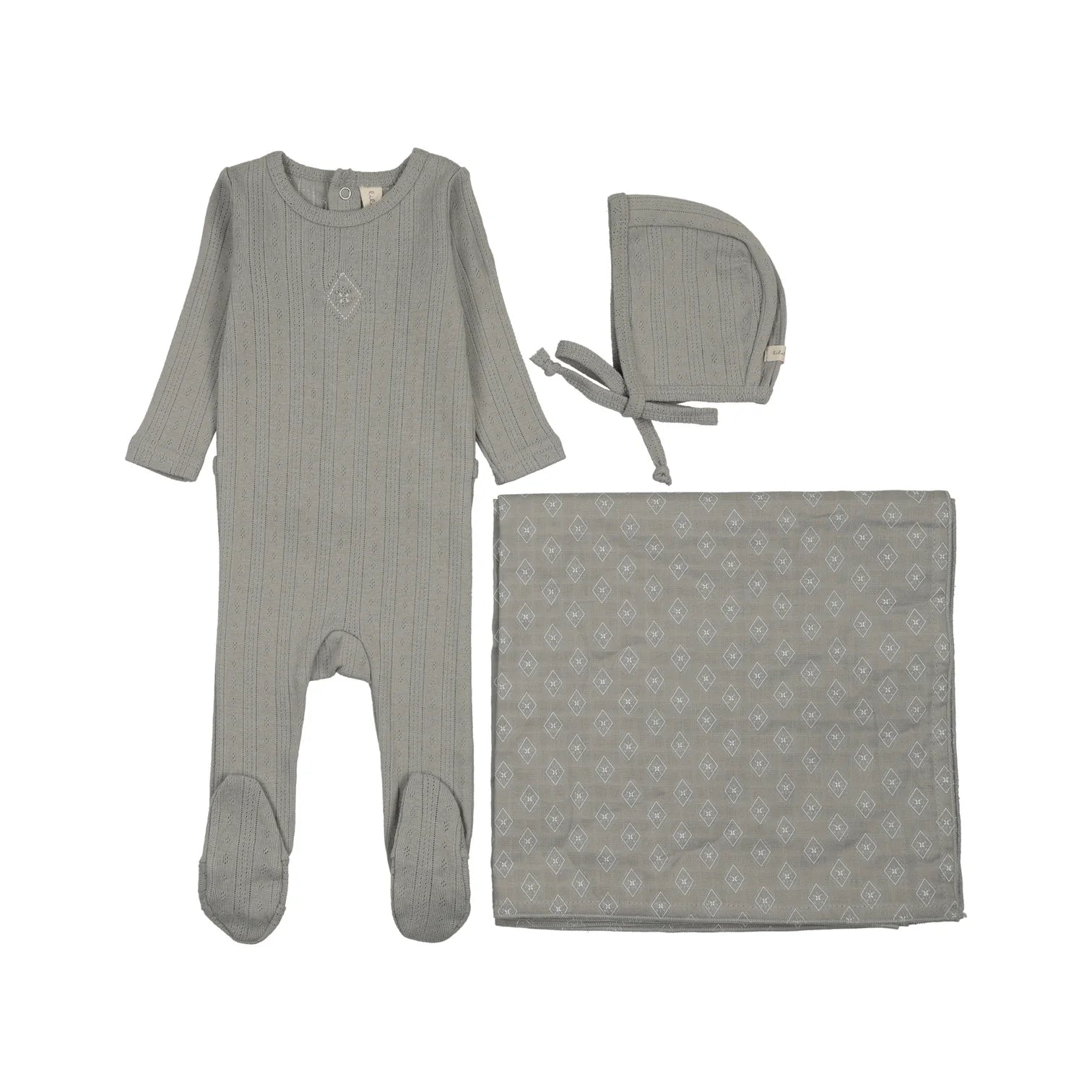 Lilette Geo Floral Layette Set in Light Blue | Sugar and Spice Children ...