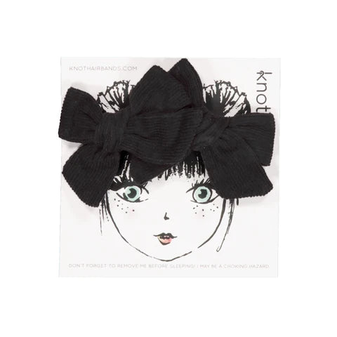 Knot Corduroy Mini Bow Set Blackbird