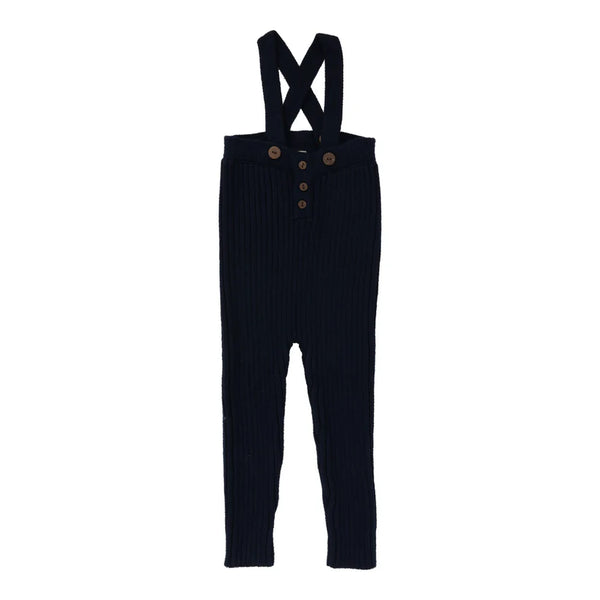 Analogie Navy Rib Knit Overalls