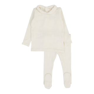 Lilette Fine Pointelle Collar Set Cream Peter Pan