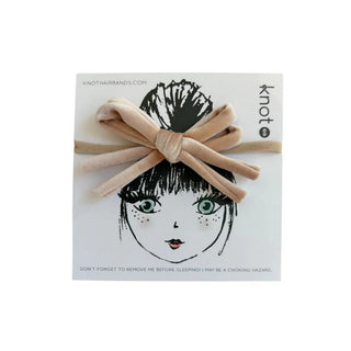 Knot Corded Mini Bow Band in Blush