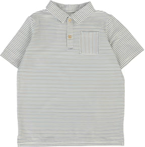 Lil Legs Stripe Polo in Blue Stripe