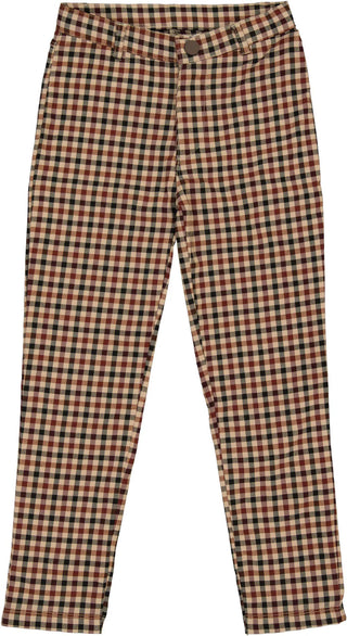 Analogie Printed Pants Tan Plaid