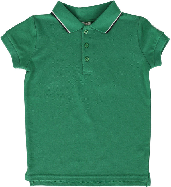 Lil Legs SS Double Stripe Polo In Bright Green