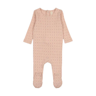 Lilette Linear Printed Footie In Shell Pink