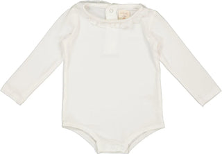 Lil Legs Winter White Ruffle Onesie