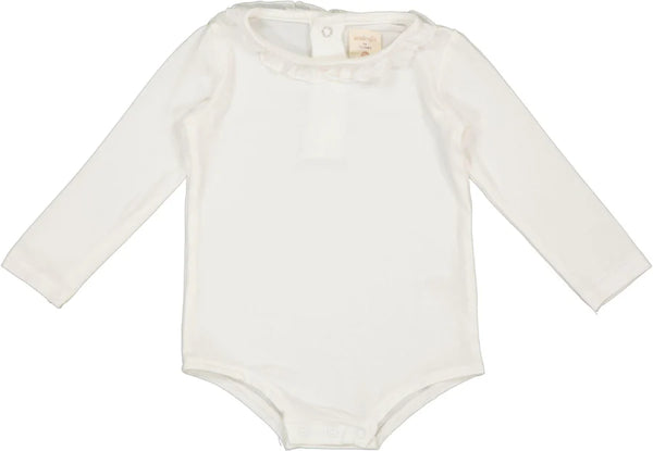 Lil Legs Winter White Ruffle Onesie