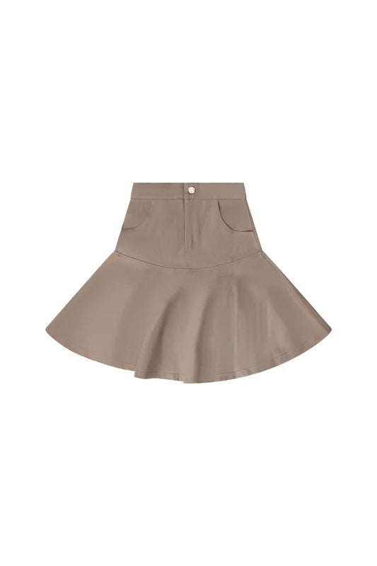 Bopop Taupe Herringbone Skirt