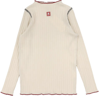 Lil Legs Contrast Funnel Neck in Ecru