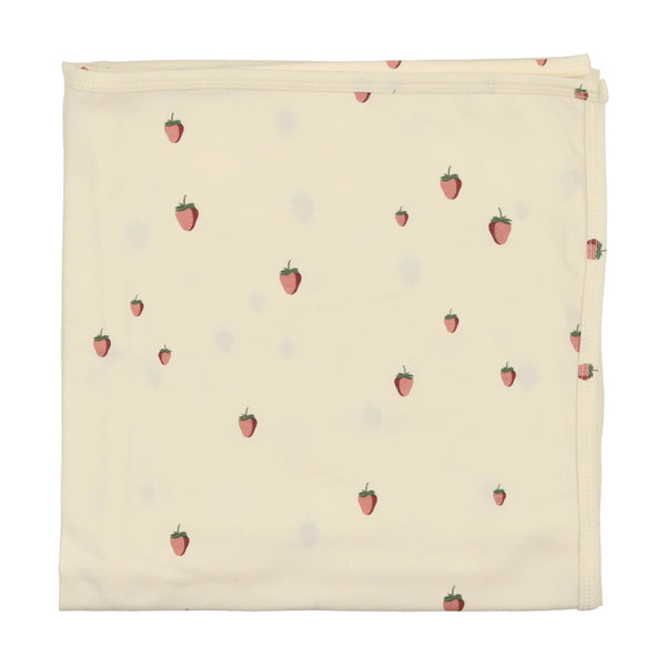 Lilette Ivory/Strawberry Printed Fruit Blanket
