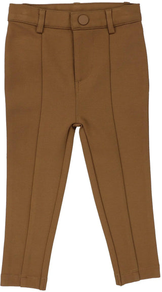 Analogie Husky Knit Pants With Seam in Camel