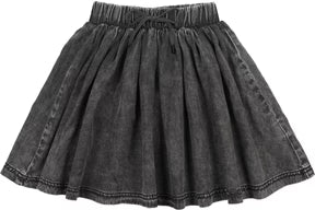 Lil Legs Black Wash Denim Drawstring Skirt