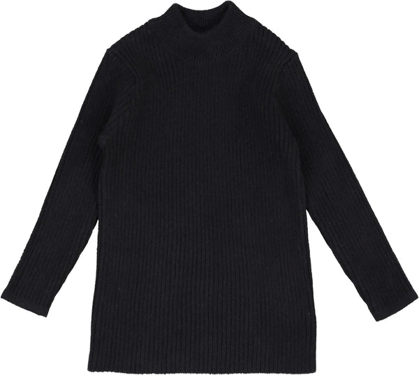 Lil Legs Black Knit Mockneck