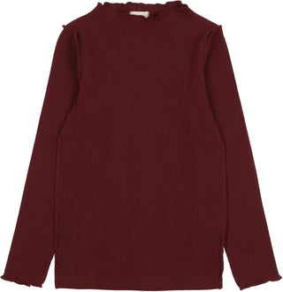 Lil Legs Ribbed Funnel Neck in Bur/Em