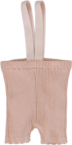 Analogie Scalloped Suspender Short in Bud Pink