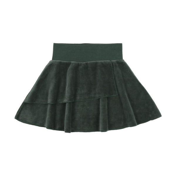 Lil Legs Green Velour Layered Skirt