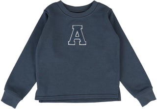 Analogie Sherpa Varsity Top in Off Blue