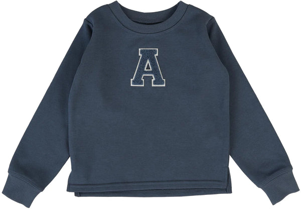 Analogie Sherpa Varsity Top in Off Blue