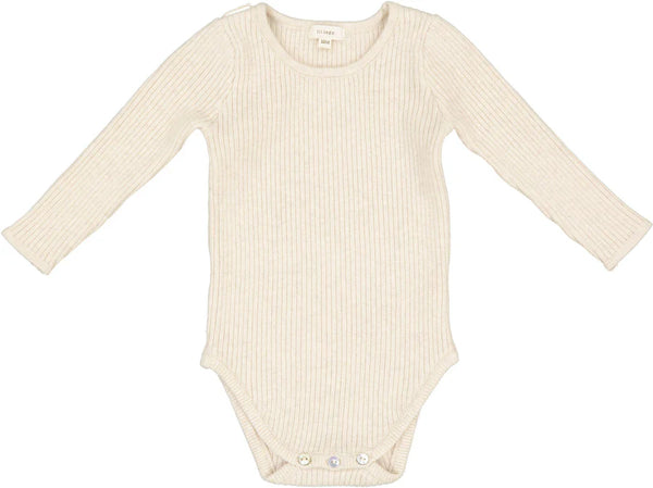 Lil Legs Ecru Knit Crewneck Onesie