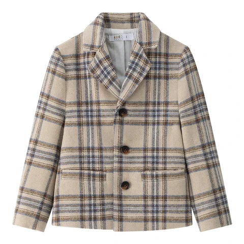 Coco Blanc Blue Plaid Girls Blazer