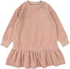 Analogie Rhinestone Velour Dress in Dusty Pink