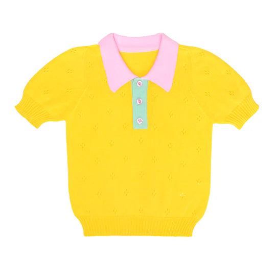Paade Mode KAI Polo in Yellow Longer Sleeves