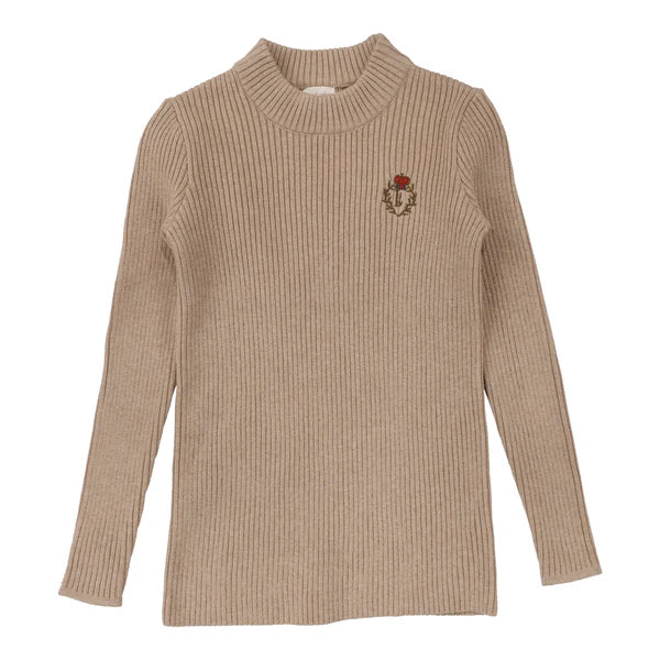 Analogie Oatmeal Crest Knit Mockneck