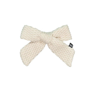 Knot Knitted Bow Clip in Cream