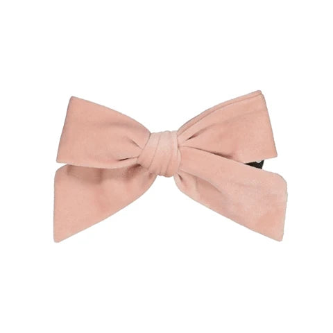Knot FERN Velvet Bow Clip Flamingo Pink