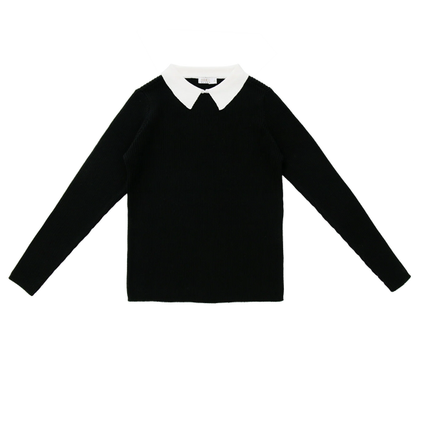 Coco Blanc Girls Collared Sweater