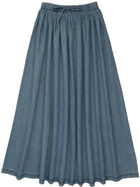 Lil Legs Mid Blue Wash Denim Drawstring Maxi