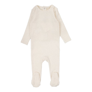 Lilette Dotted Footie in Cream/Pink