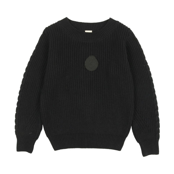 Analogie Black Chunky Crest Knit Sweater