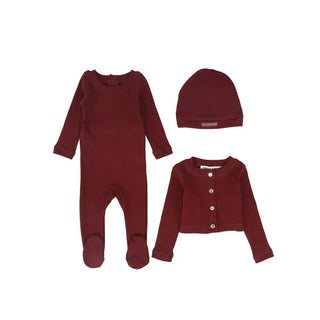 Little Parni Burgundy Baby Rhinestone Set