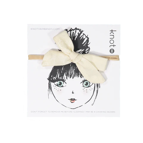 Knot Bloom Bow Band in Cream