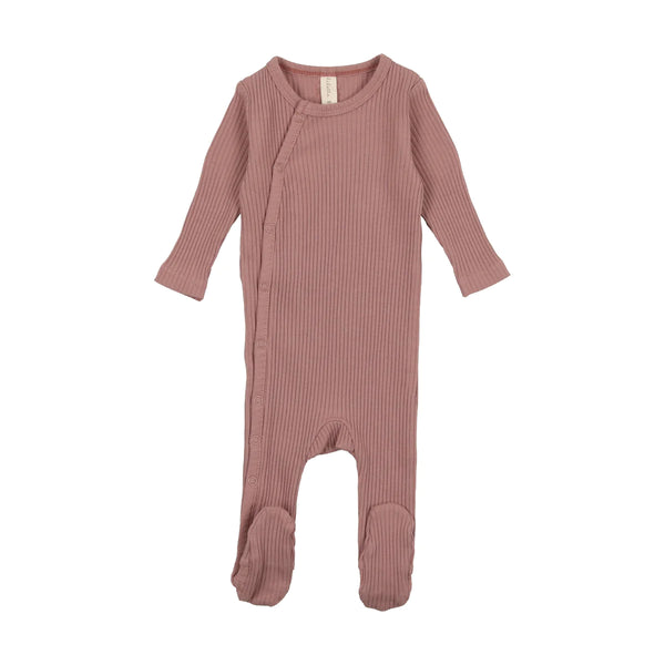 Lilette Mauve Side Snap Rib Footie