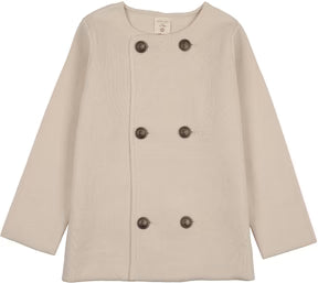 Analogie Double Breasted Knit Blazer in WHEAT