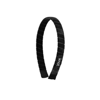 Knot Velvet Ribbon Headband in Black