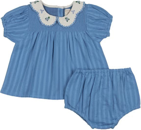 Analogie Smocked Set in Fresh Blue