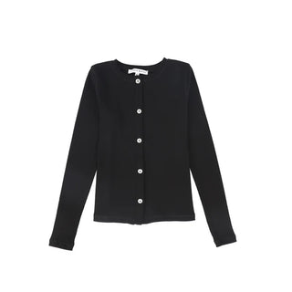 Little Parni Black Rhinestone Cardigan
